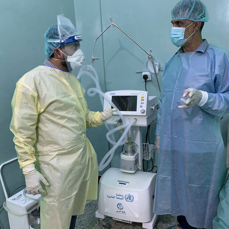 وحدة عزل لمرضى كورونا (كوفيد-19) تم تجهيزها من خلال مشروع الاستجابة السريعة في اليمن